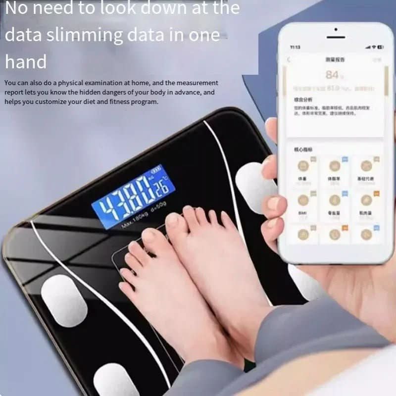 Intelligent kroppsanalysskala ansluten till app