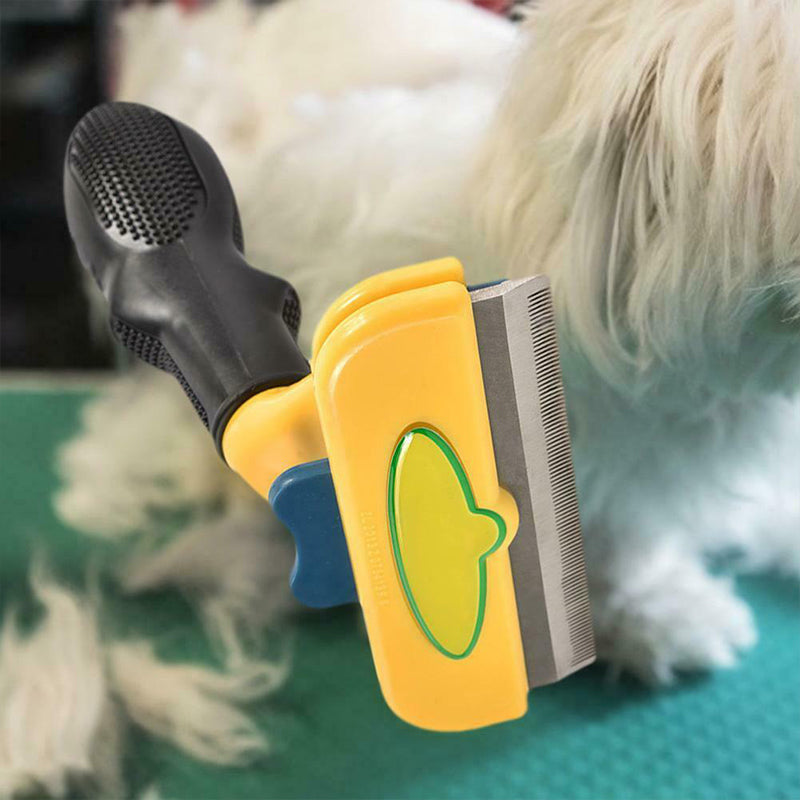 Tierpflegebürste – Haarfreigabe per Knopfdruck, ergonomischer Griff