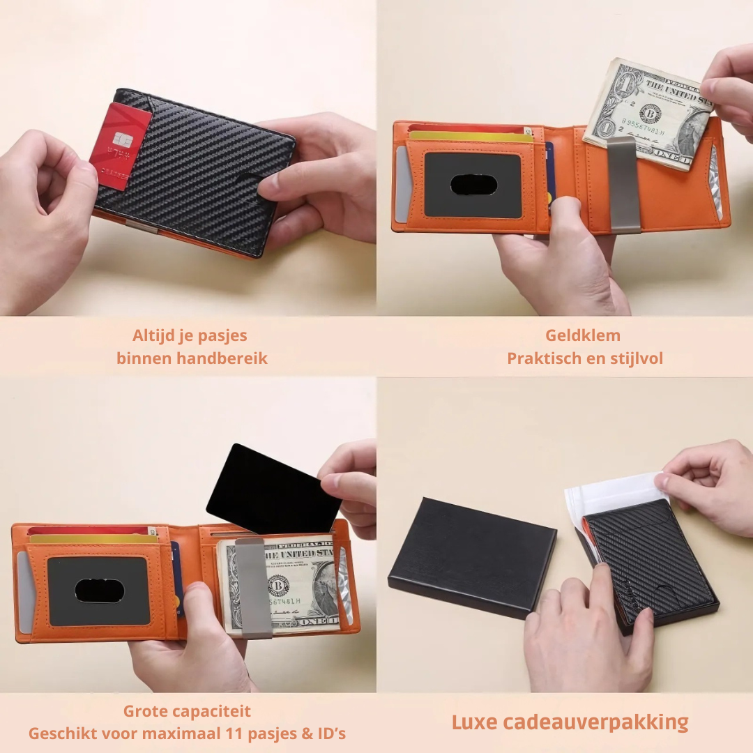 SafeSlim Compact & Secure RFID Leather Men's Wallet — Thin Profile