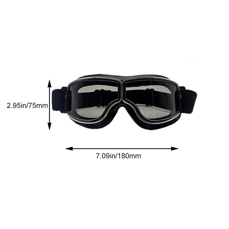 Vintage Windproof Motorcycle Goggles — Riveted Metal Frame, Anti-Fog Vents