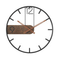 Walnut Wall Clock — Silent Quartz Movement, Round Dial