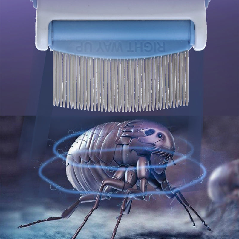 V-Comb-Kopfläusegerät - 3 austauschbare Filter und LED-Erkennung mit blauem Licht