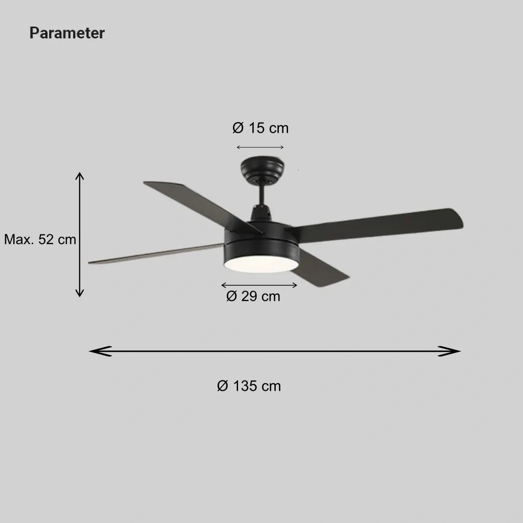 Modern Ceiling Light with Fan Quiet Metal for Living Room | boxzora