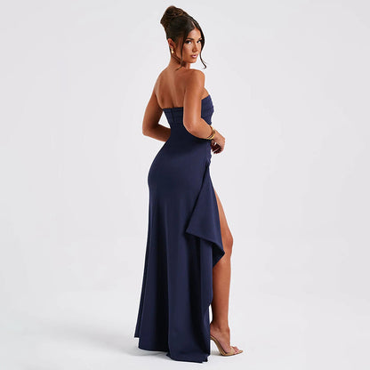 Robe Longue Bustier Fendue – Élégance Sensuelle & Glamour – Soirée, Mariage, Cocktail