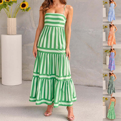 Robe Longue d’Été à Rayures – Élégance Naturelle & Séduction Décontractée