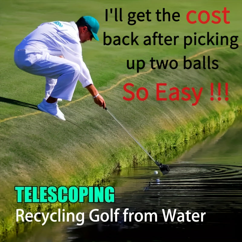 Teleskopický sběrač golfových míčků – nerezová tyč a rukojeť s pohodlným úchopem