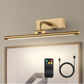 Wireless Rechargeable Picture Light — 15.94-Inch Brass, 270° Rotatable Head, 3CCT Remote & Timer