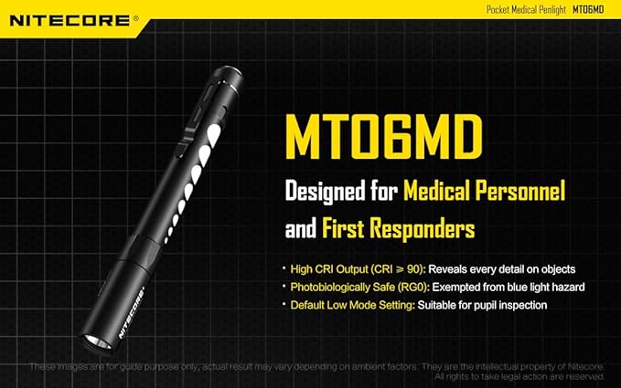 Nitecore MT06MD medizinische Stiftlampe – 180 Lumen, CRI 90+