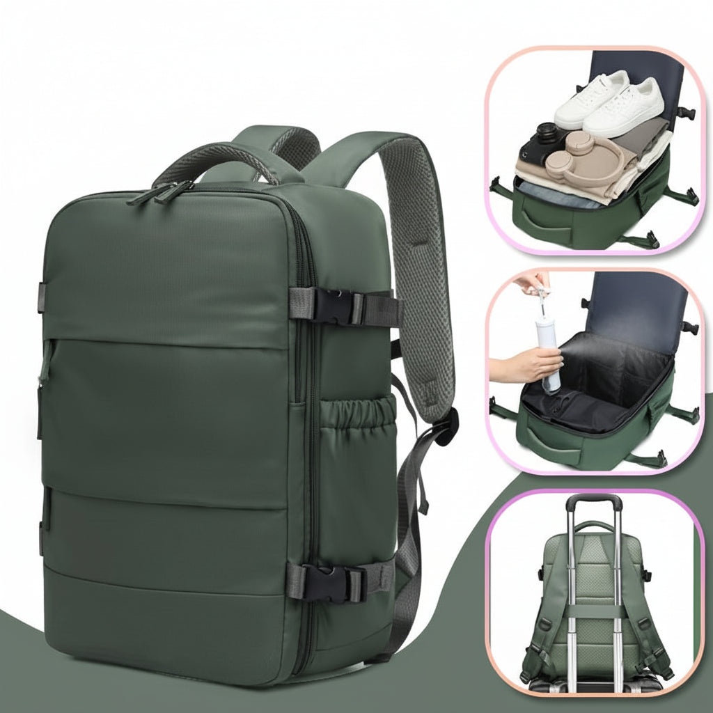 Reiserucksack-Set mit Vakuumkompression – luftdichtes Verschlusssystem, kompakter Allzweckrucksack