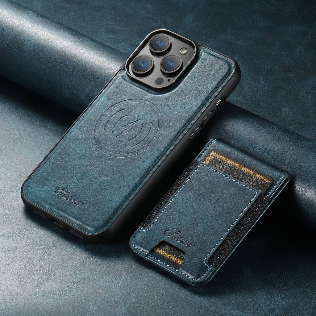 Leren telefoonhoesje — Kaartvak, MagSafe-compatibiliteit, slank ontwerp