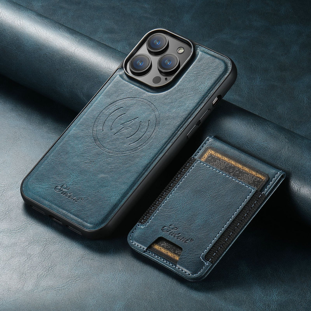 Leren telefoonhoesje — Kaartvak, MagSafe-compatibiliteit, slank ontwerp