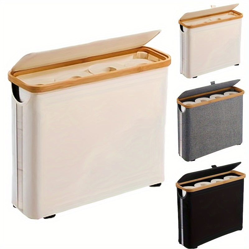 Porte-papier toilette en bambou – Capacité de 12 rouleaux, léger et aéré
