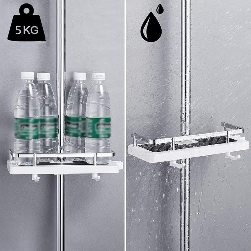 Wall Mount Shower Storage Rack — Secure Clip Design
