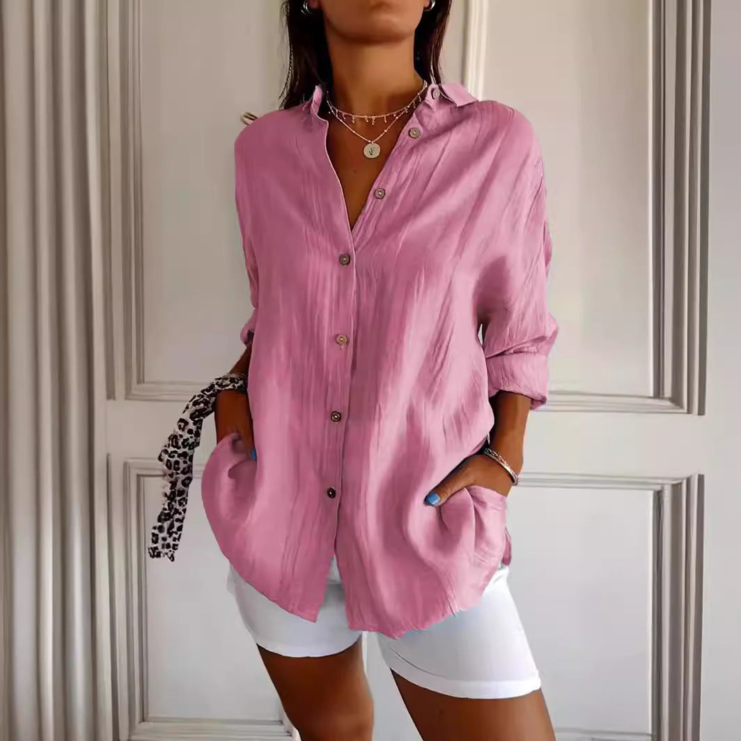 Chemise longue plissée à col cranté