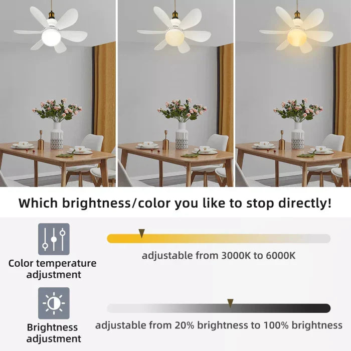 Lumera takfläkt med integrerad LED-lampa – trådlös fjärrkontroll