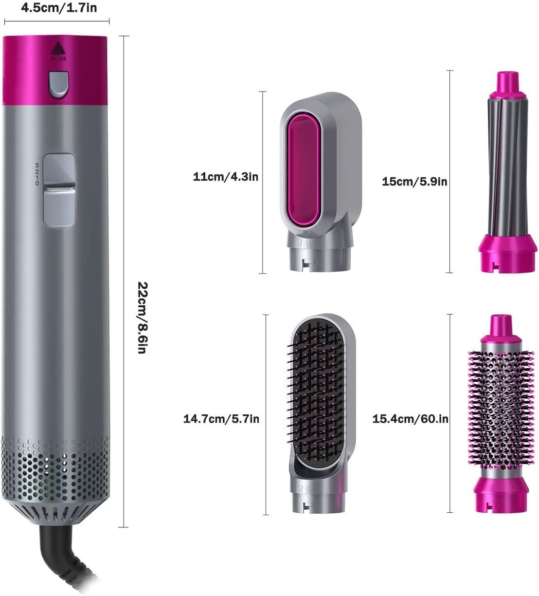 Spazzola asciugacapelli multifunzione FusionStyle — 5 accessori, piega in pochi minuti