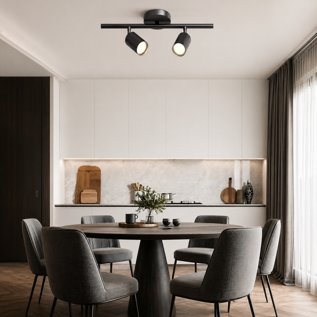 Justerbar loftlampe til planforsænket montering, moderne metalpendel, justerbare spotlamper