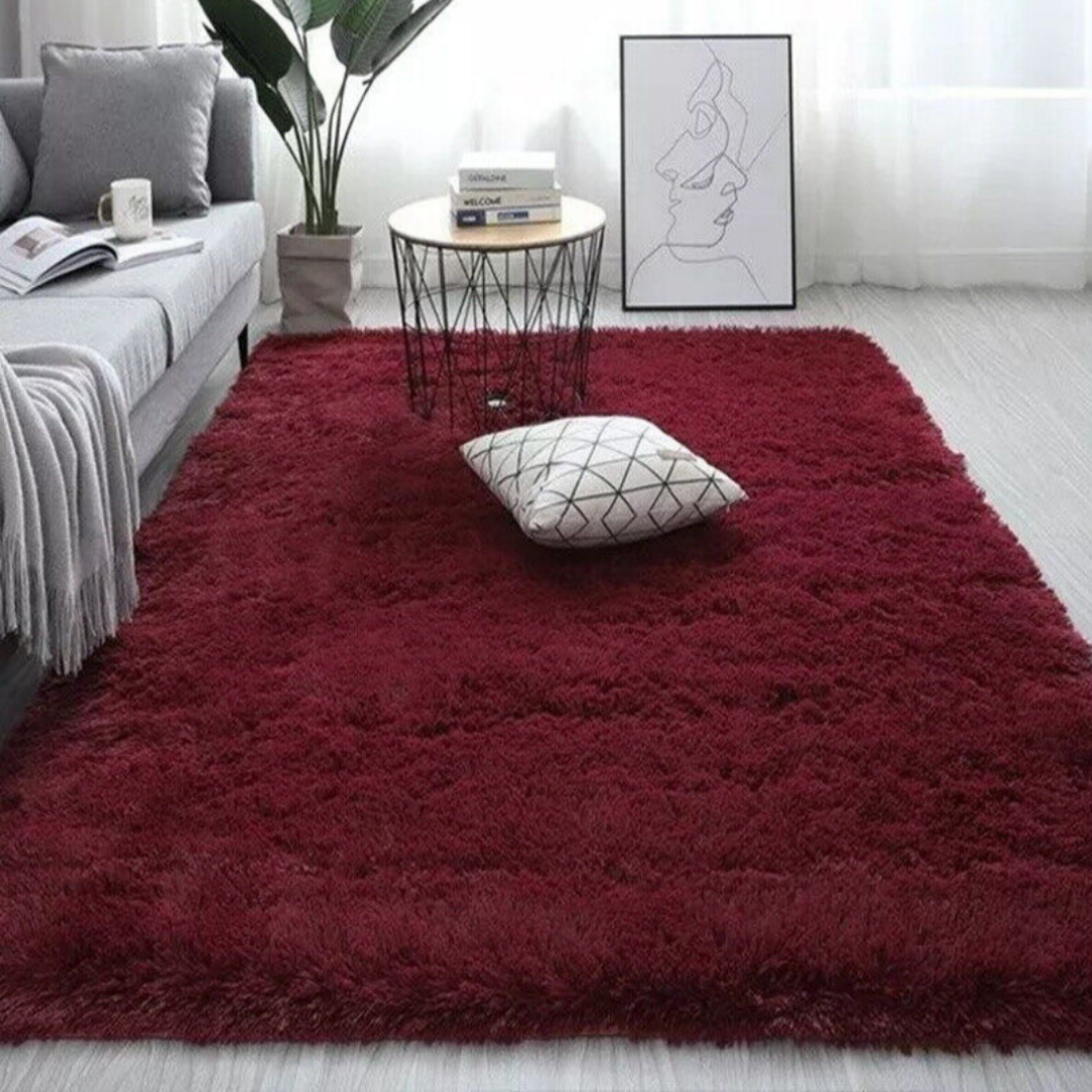 Alfombra grande lavable — reverso antideslizante y superficie de pelo suave