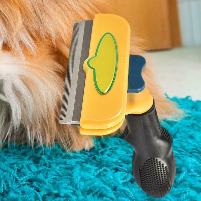 Tierpflegebürste – Haarfreigabe per Knopfdruck, ergonomischer Griff