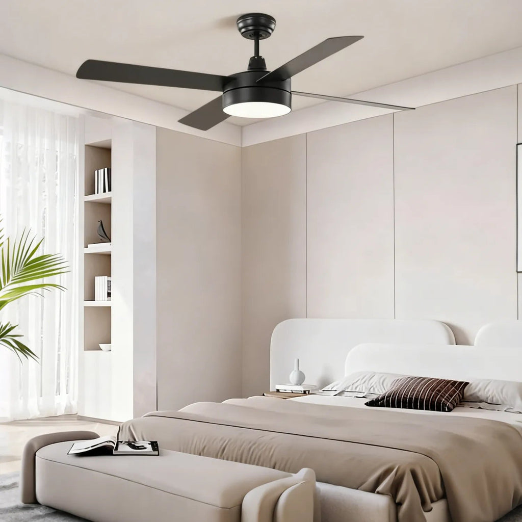 Lámpara de techo moderna con ventilador silencioso de metal para la sala de estar | boxzora