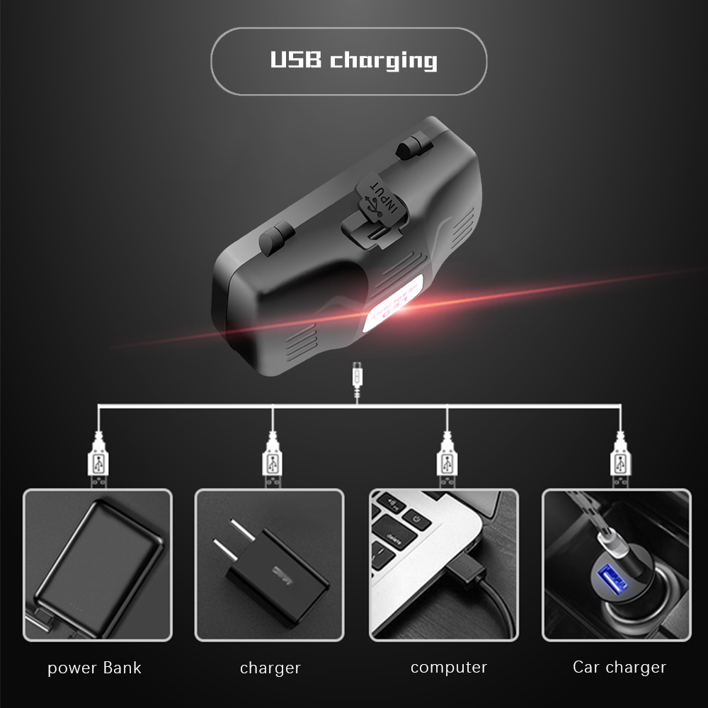 Lampe frontale LED rechargeable puissante - modes d'éclairage blanc, rouge et vert, chargement USB, fonctionnement sur batterie