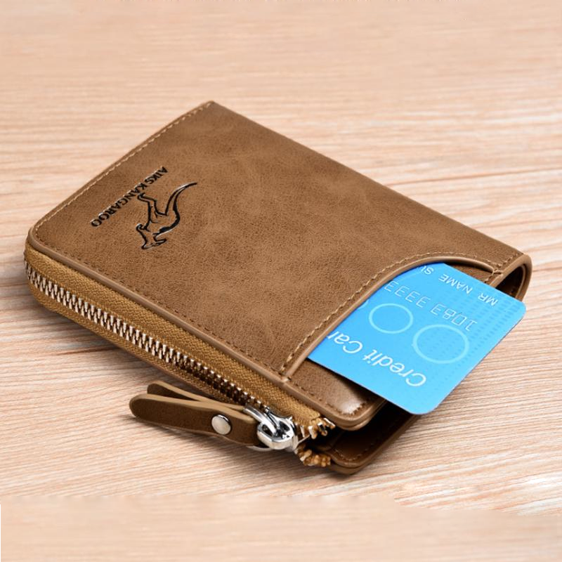 Men's Genuine Leather Wallet — Integrated RFID Blocking Protection