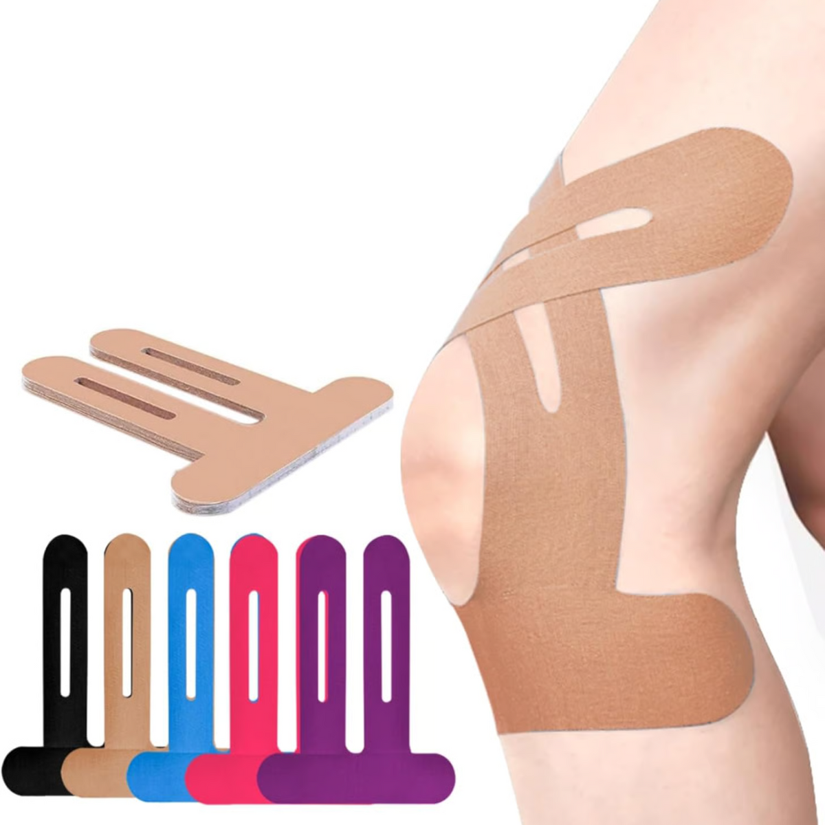 Knee Tape FlexiSupport – forudskåret kinesiologitape til målrettet støtte