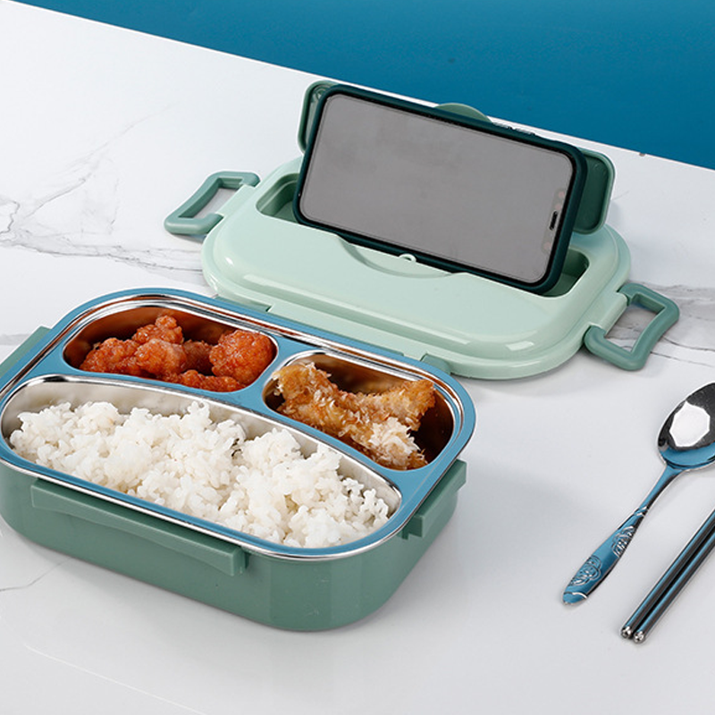 Stainless Steel Bento Lunch Box – 3 or 4 Compartments, Soup Bowl, Stackable Meal Container