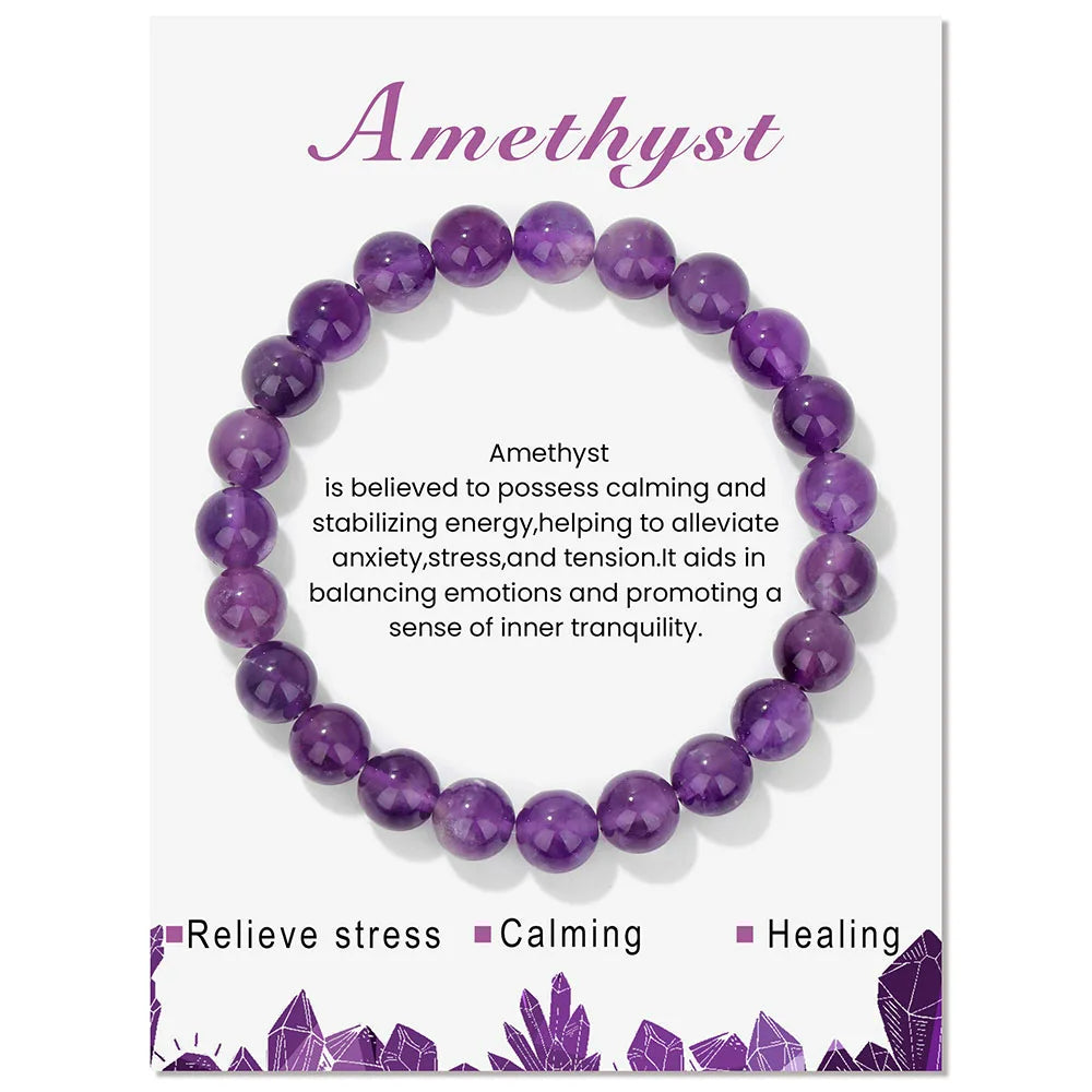 Aria-armbånd med naturlige krystaller til energihealing