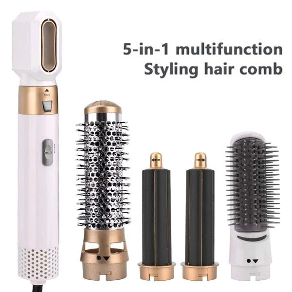 Spazzola asciugacapelli multifunzione FusionStyle — 5 accessori, piega in pochi minuti