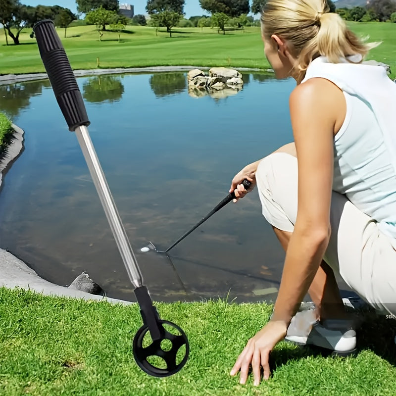 Teleskopický sběrač golfových míčků – nerezová tyč a rukojeť s pohodlným úchopem
