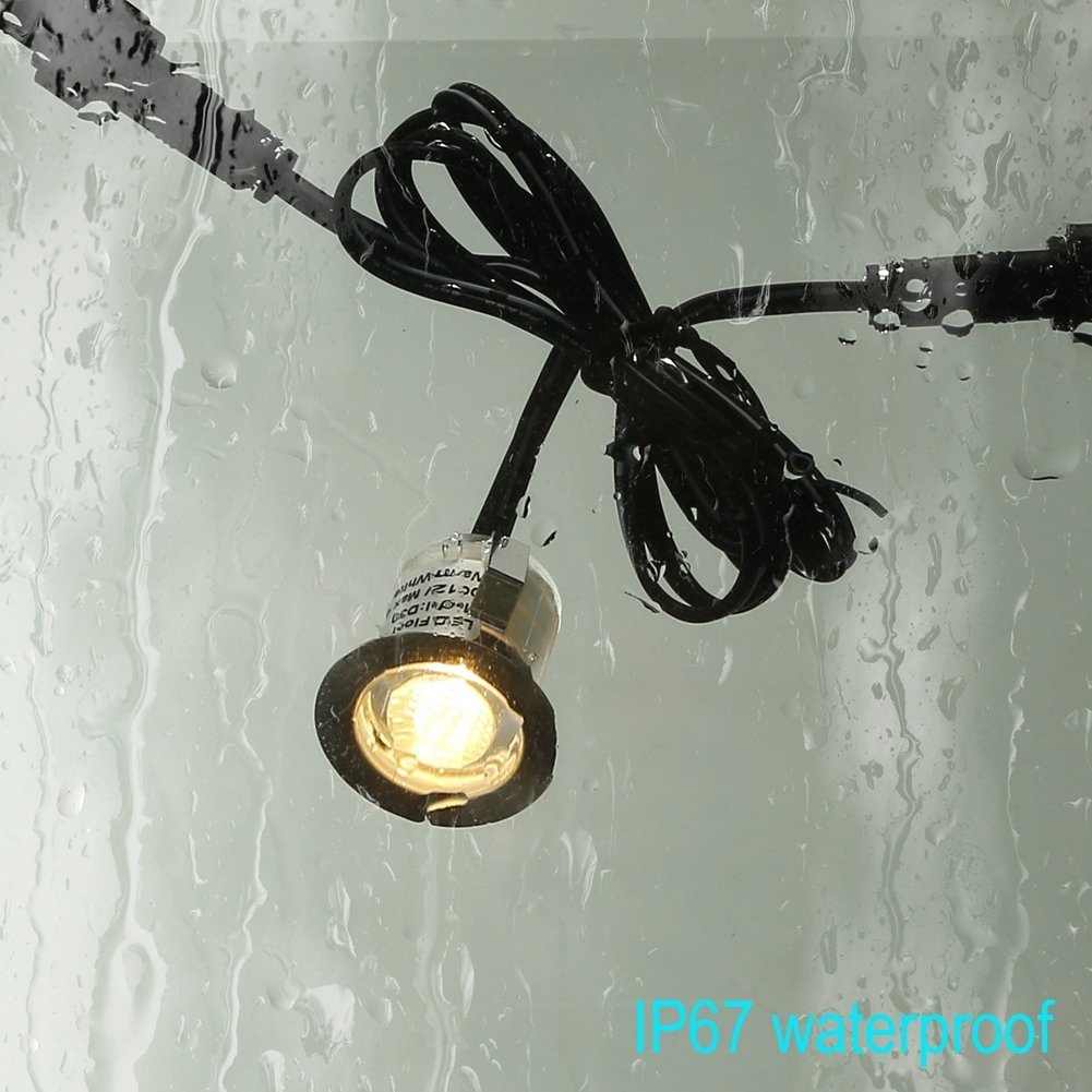 Fvtled 10-pakning RGB LED-lys for utendørs terrasse — vanntett IP67, lavspenning, 0.5W flerfarget