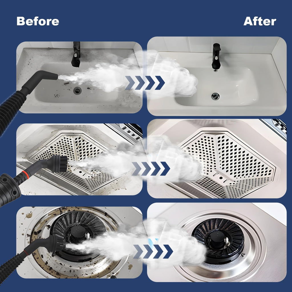 Valtira High-Pressure Handheld Steam Cleaner – 9-Piece Accessory Kit, 135°C Steam Output, 99.9% Sterilization