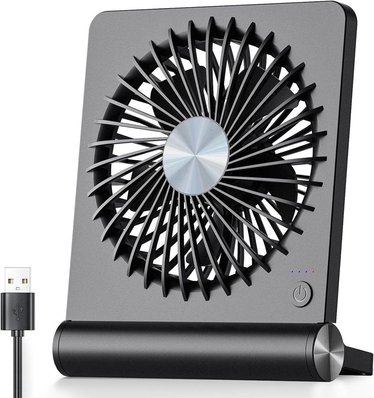 Malý ultralehký stolní ventilátor — silný proud vzduchu a tichý provoz