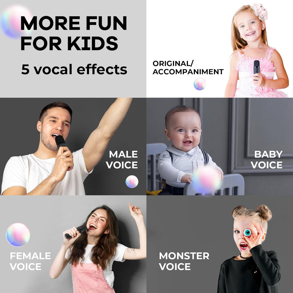 Przenośny minikaraoke Veylo — głośnik Bluetooth, 2 mikrofony bezprzewodowe
