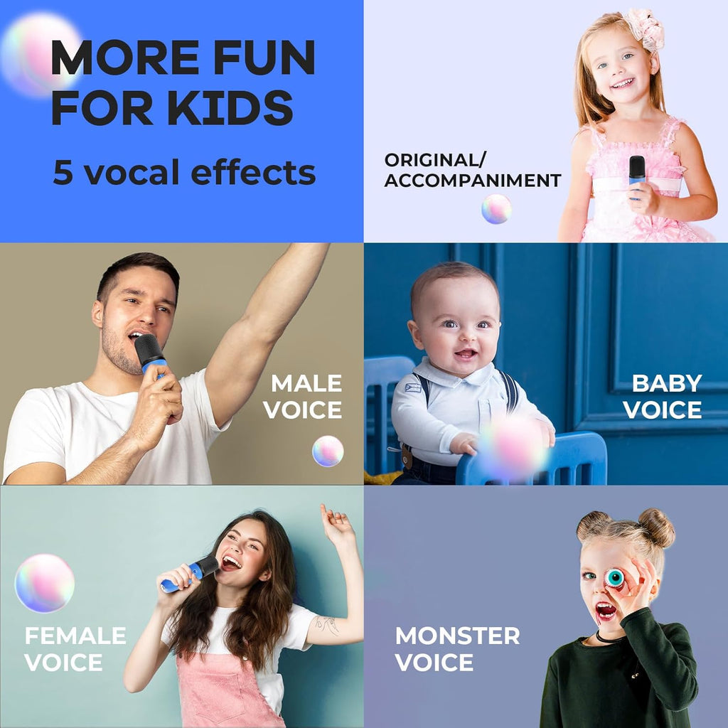 Przenośny minikaraoke Veylo — głośnik Bluetooth, 2 mikrofony bezprzewodowe