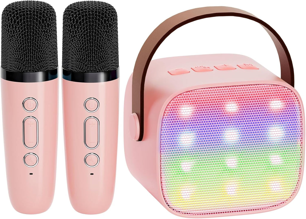 Przenośny minikaraoke Veylo — głośnik Bluetooth, 2 mikrofony bezprzewodowe