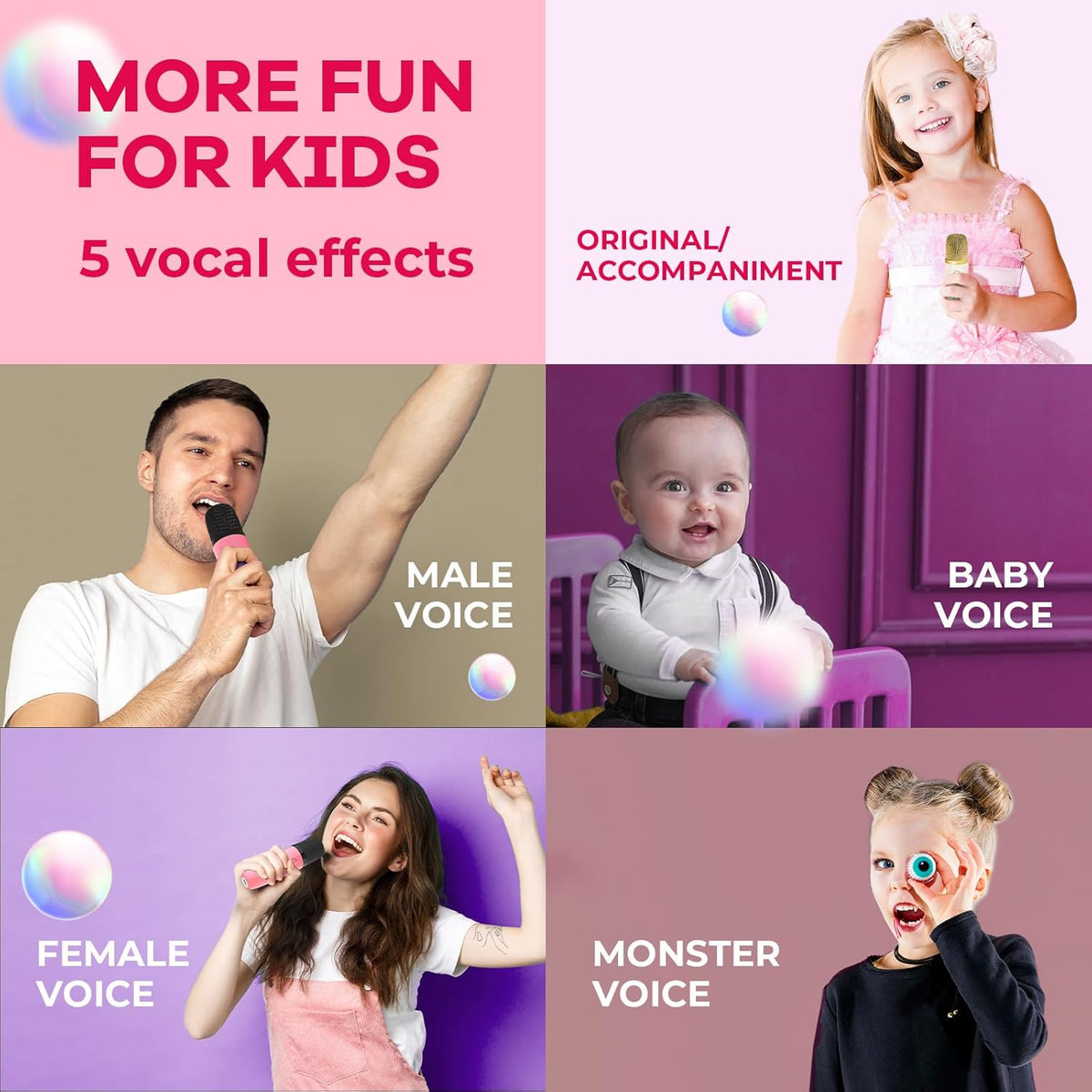 Przenośny minikaraoke Veylo — głośnik Bluetooth, 2 mikrofony bezprzewodowe