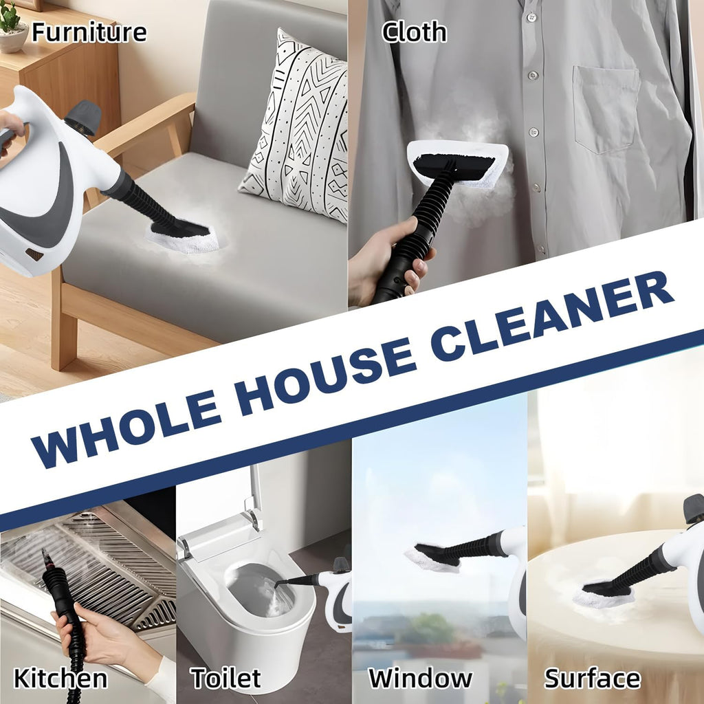 Valtira High-Pressure Handheld Steam Cleaner – 9-Piece Accessory Kit, 135°C Steam Output, 99.9% Sterilization