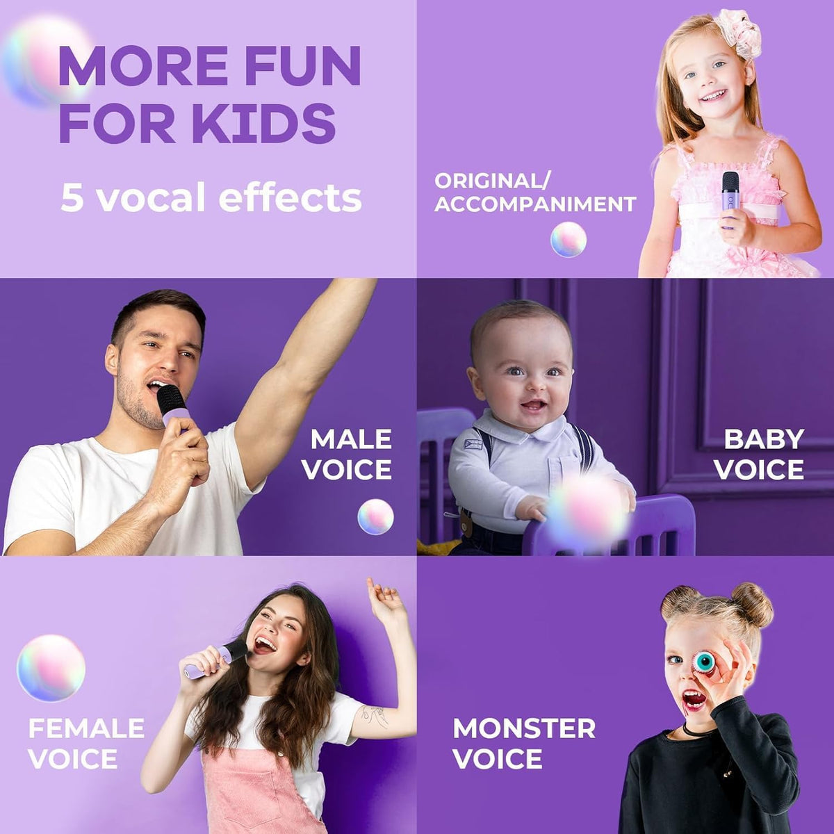 Przenośny minikaraoke Veylo — głośnik Bluetooth, 2 mikrofony bezprzewodowe