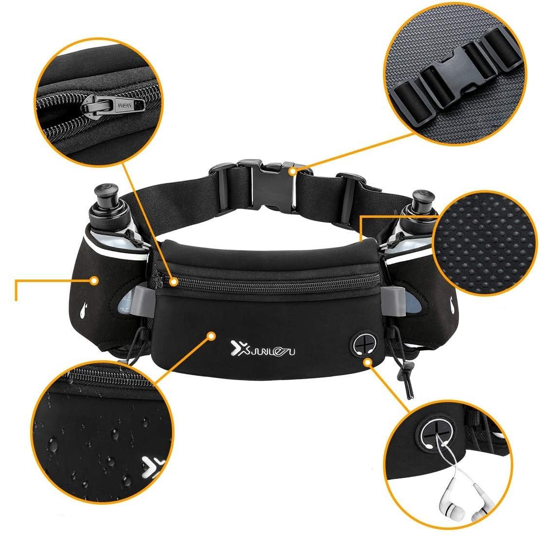 Running Waist Belt – Secure Water Bottle Holder & Storage Pocket