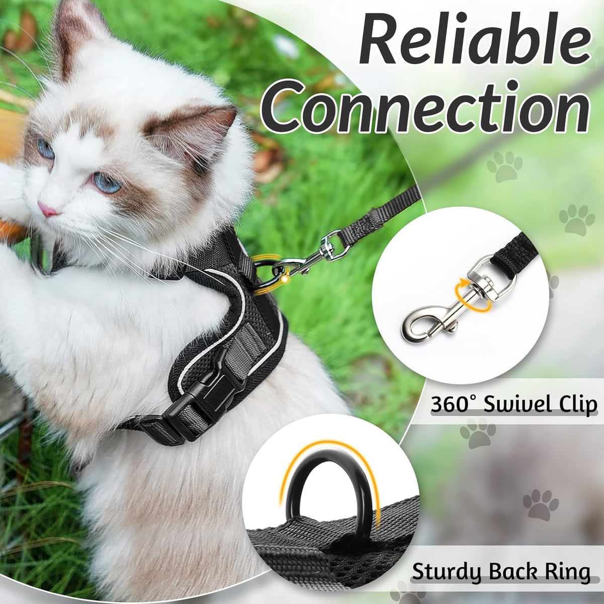 Escape-Proof Adjustable Cat Harness and Leash