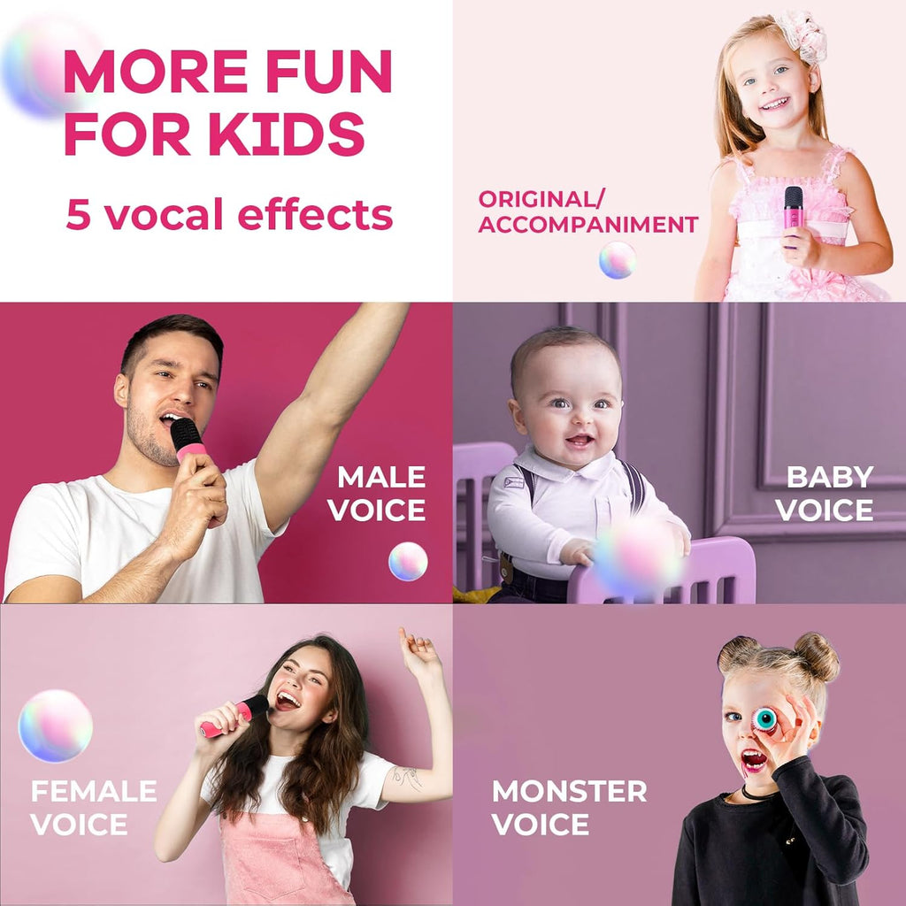 Przenośny minikaraoke Veylo — głośnik Bluetooth, 2 mikrofony bezprzewodowe