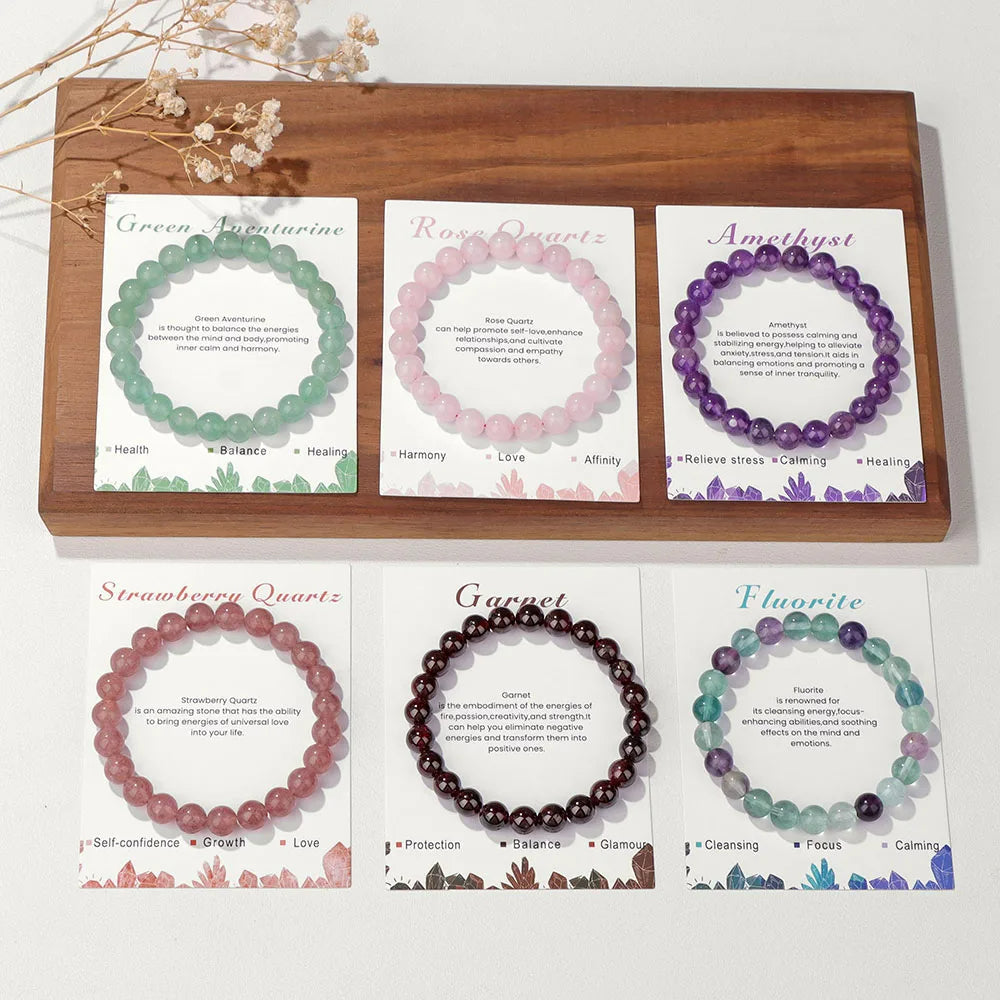 Aria-armbånd med naturlige krystaller til energihealing