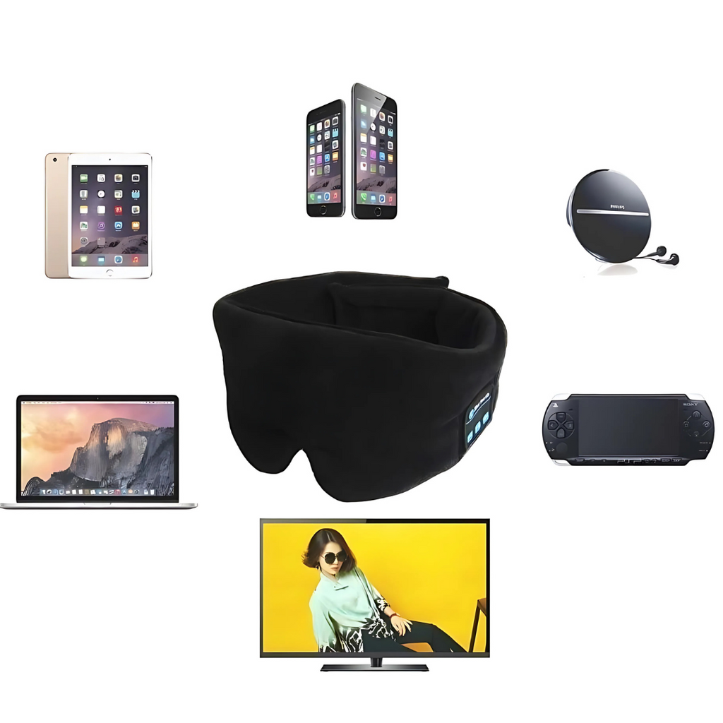 Myke Bluetooth-sovehodetelefoner — integrert sovemaske