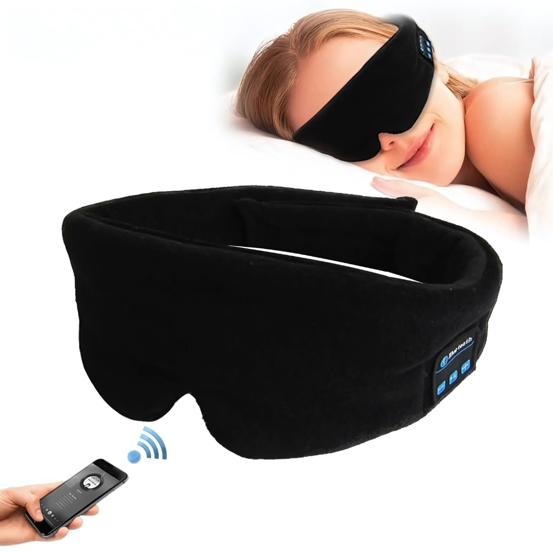 Myke Bluetooth-sovehodetelefoner — integrert sovemaske