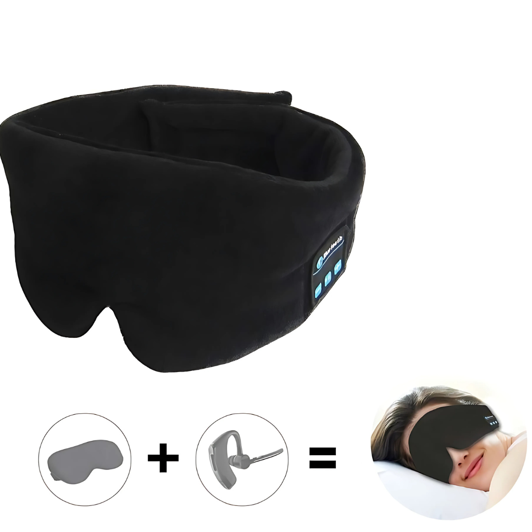 Myke Bluetooth-sovehodetelefoner — integrert sovemaske