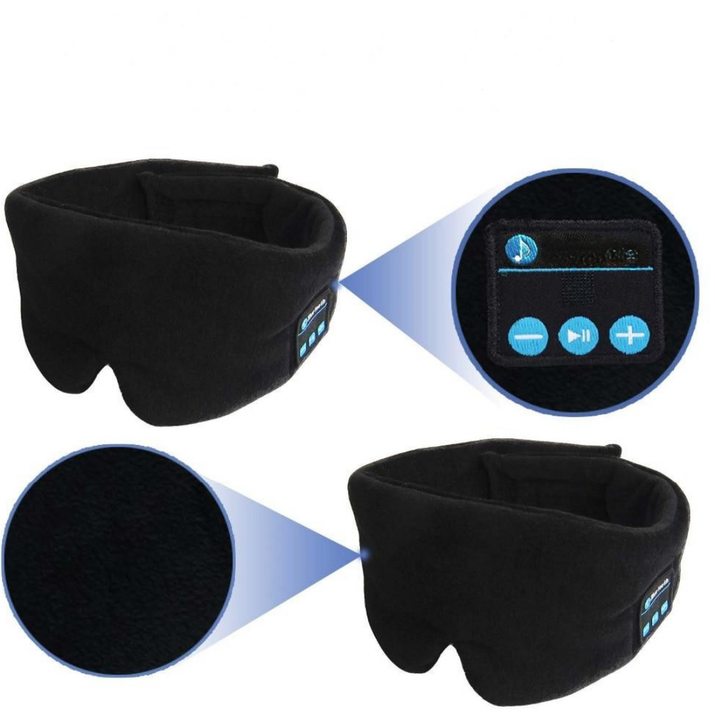 Myke Bluetooth-sovehodetelefoner — integrert sovemaske