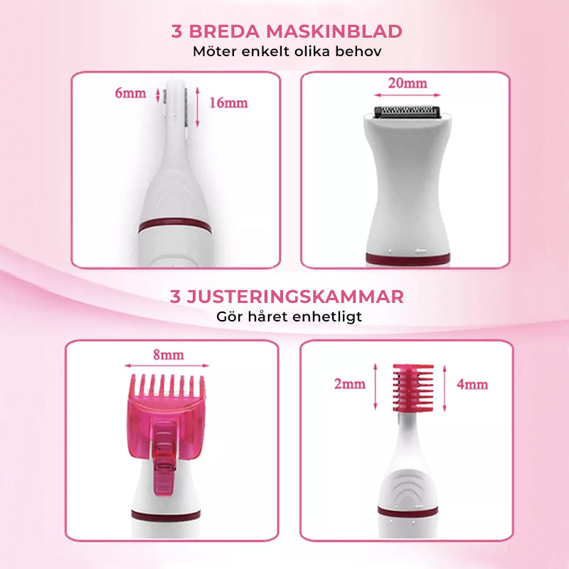 Újratölthető, 5 az 1-ben elektromos epilátor