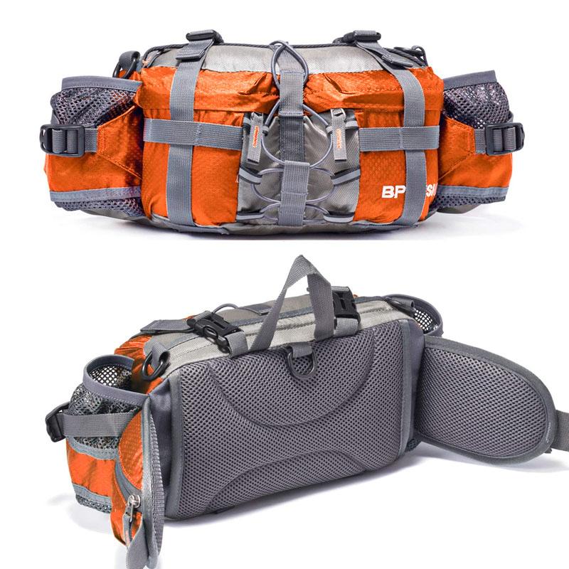 Adjustable Nylon Hiking Waist Pack — 26–50in Strap, Breathable Mesh Pad, 11x5x6in